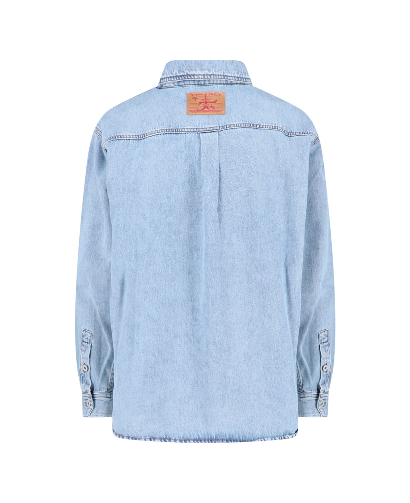 Y/Project 'hook And Eye' Shirt Jacket - Light Blue