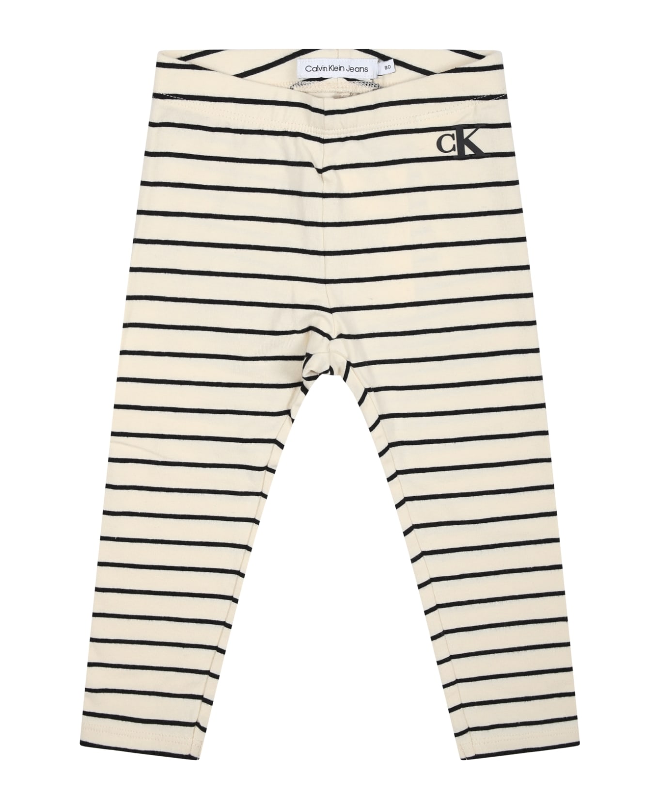 Calvin Klein Striped Multicolor Legging For Baby Kids With Logo - Multicolor ボトムス
