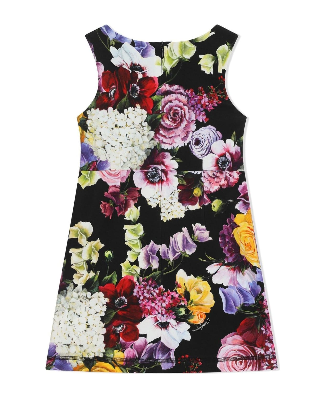 Dolce & Gabbana Black Cotton Dress - Multicolor