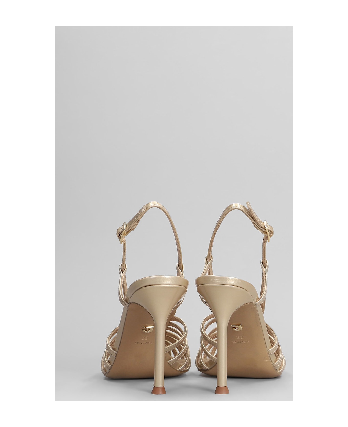 Lola Cruz Diana 95 Sandals In Powder Leather - powder