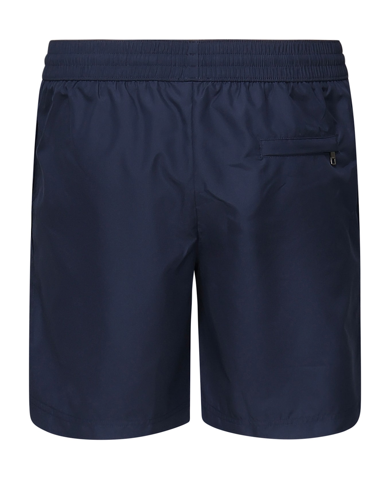 Dolce 
Gabbana Short Swim Trunks With Logo Plaque - Blue