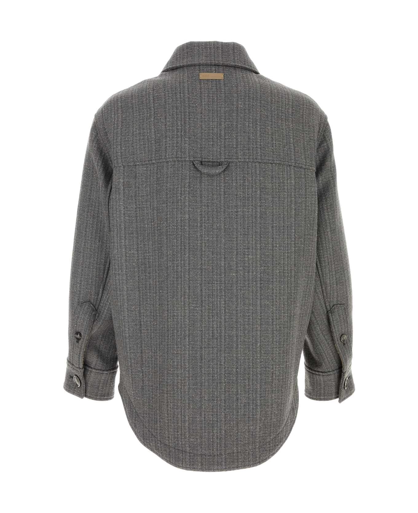 Ami Alexandre Mattiussi Grey Wool Blend Overcoat - GRISIVOIRE