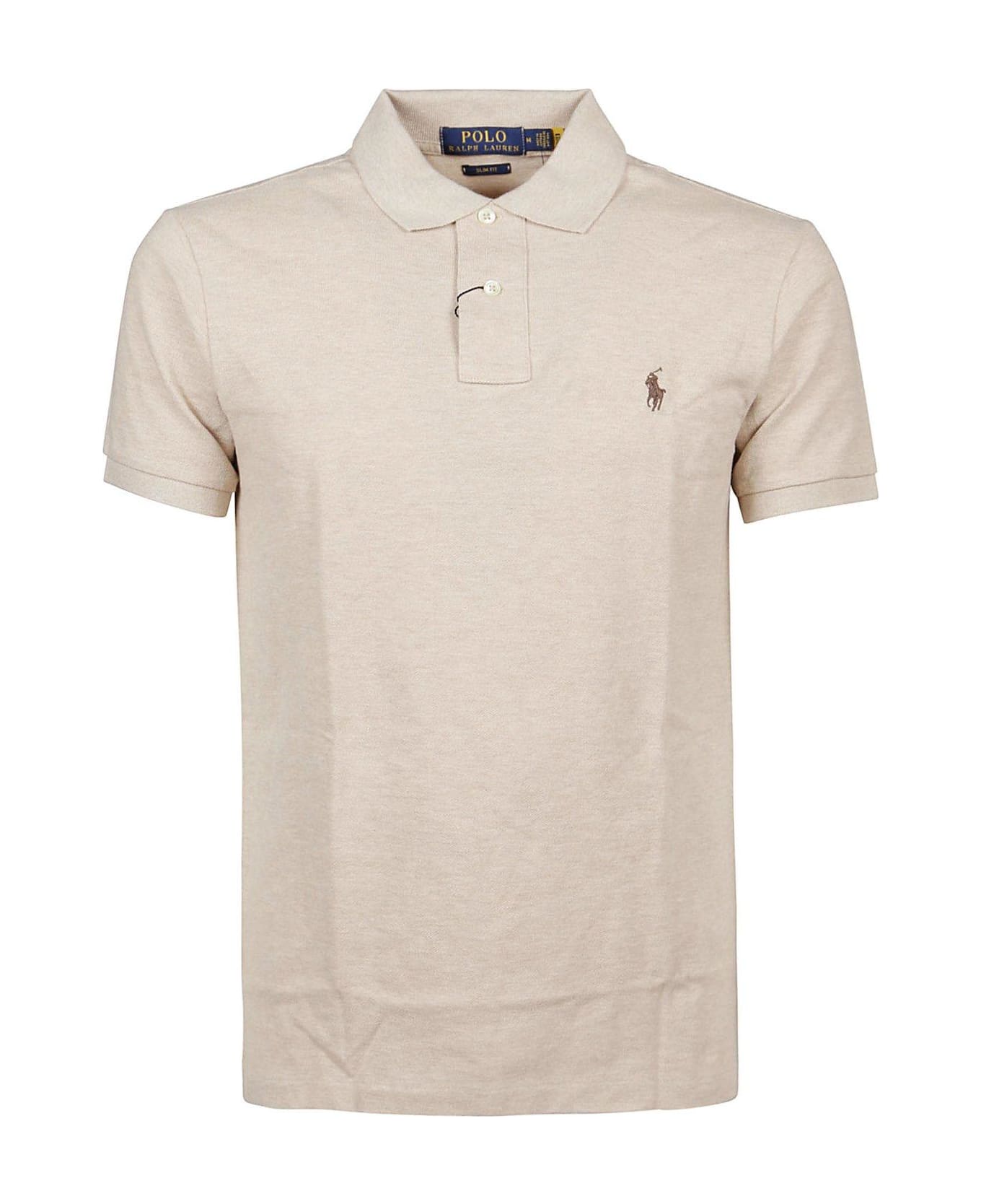 Ralph Lauren Logo Embroidered Polo Shirt - Expedition Dune Heather