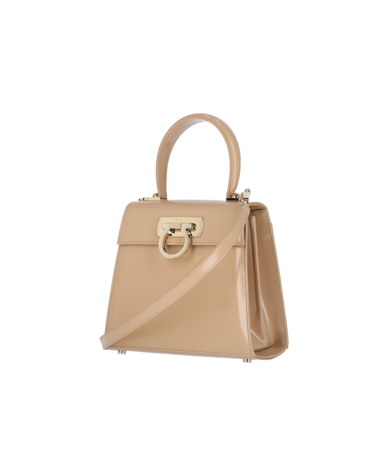 Ferragamo 
gancini
 Top Handle Bag - Beige