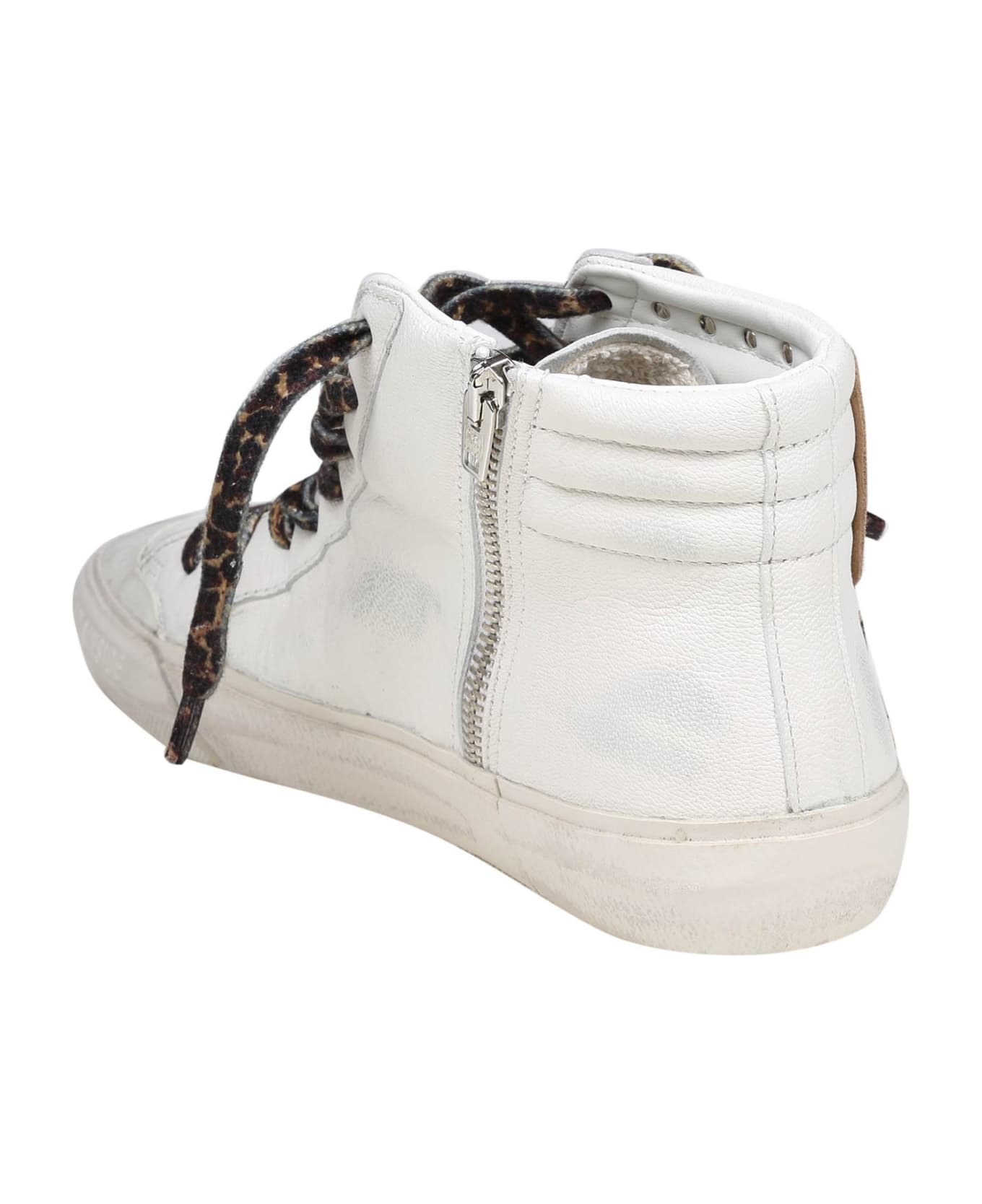 Golden Goose Slide Slide Penstar Sneakers In White Leather - White/Platinum