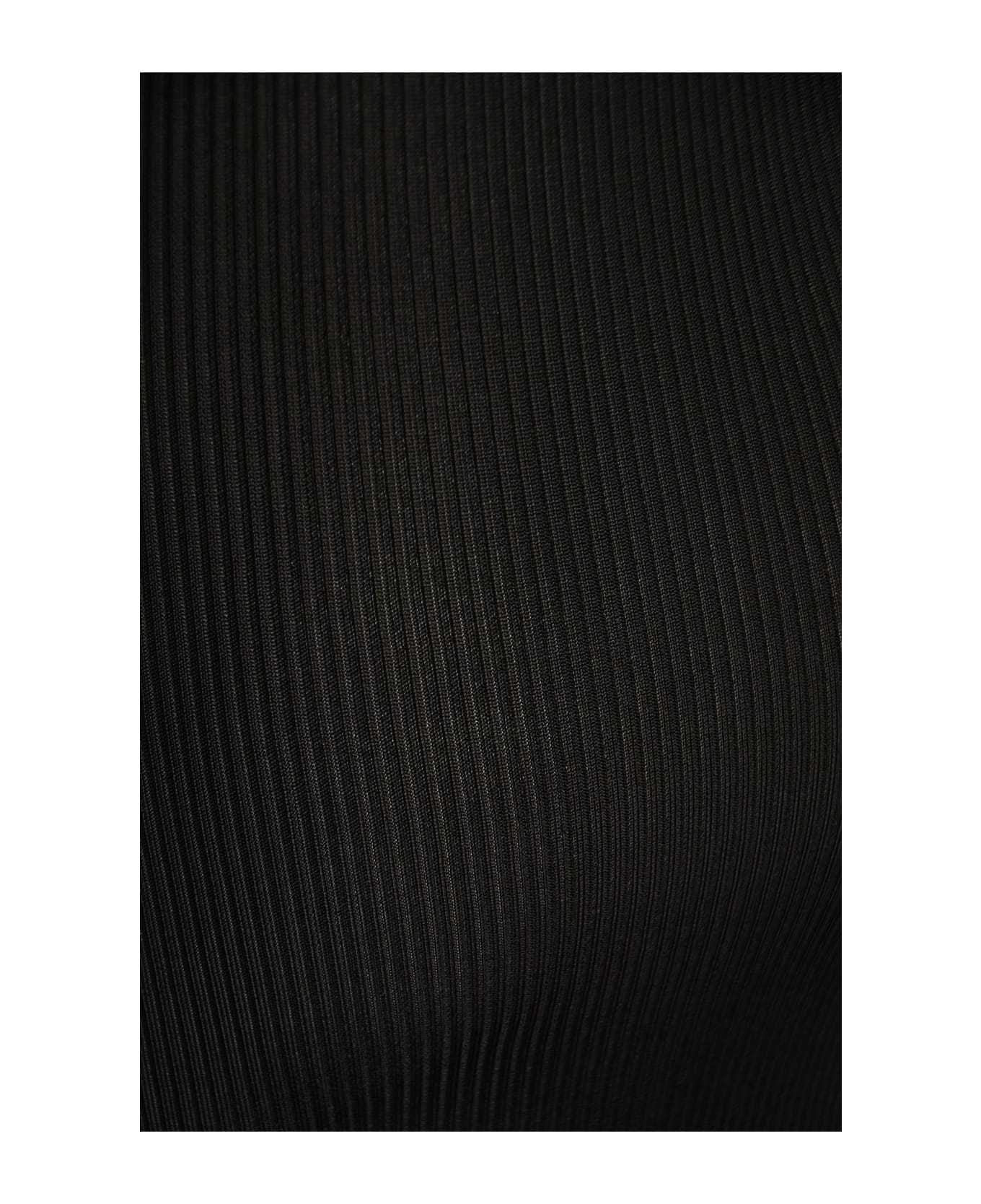 Philosophy di Lorenzo Serafini Deep Round Neck Sleeveless Knit Slim Dress - Black