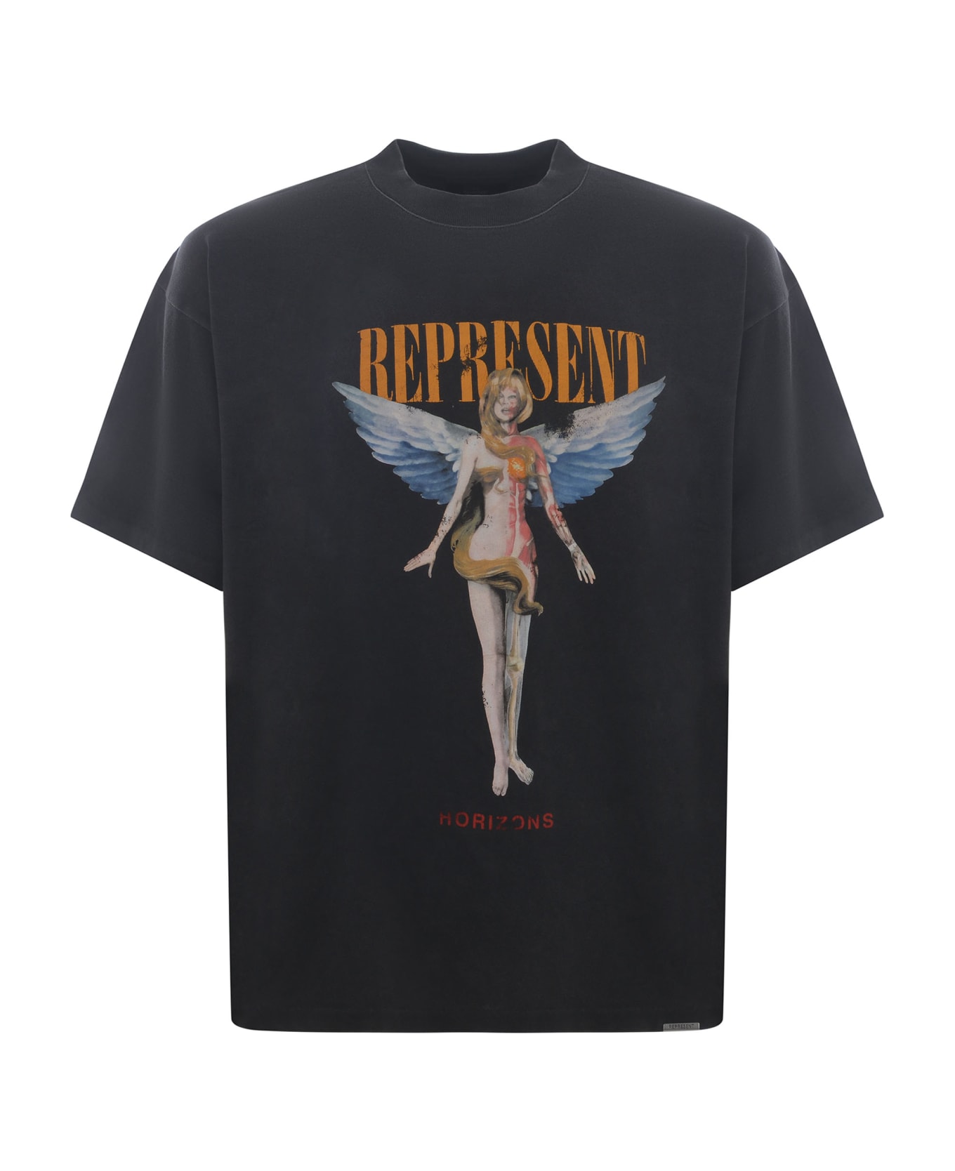 REPRESENT T-shirt Represent "rebors In Angel Black" Made Of Cotton - Grigio