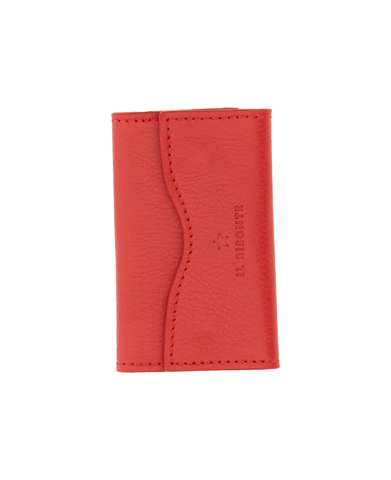 Il Bisonte Leather Keychain - ROSSO
