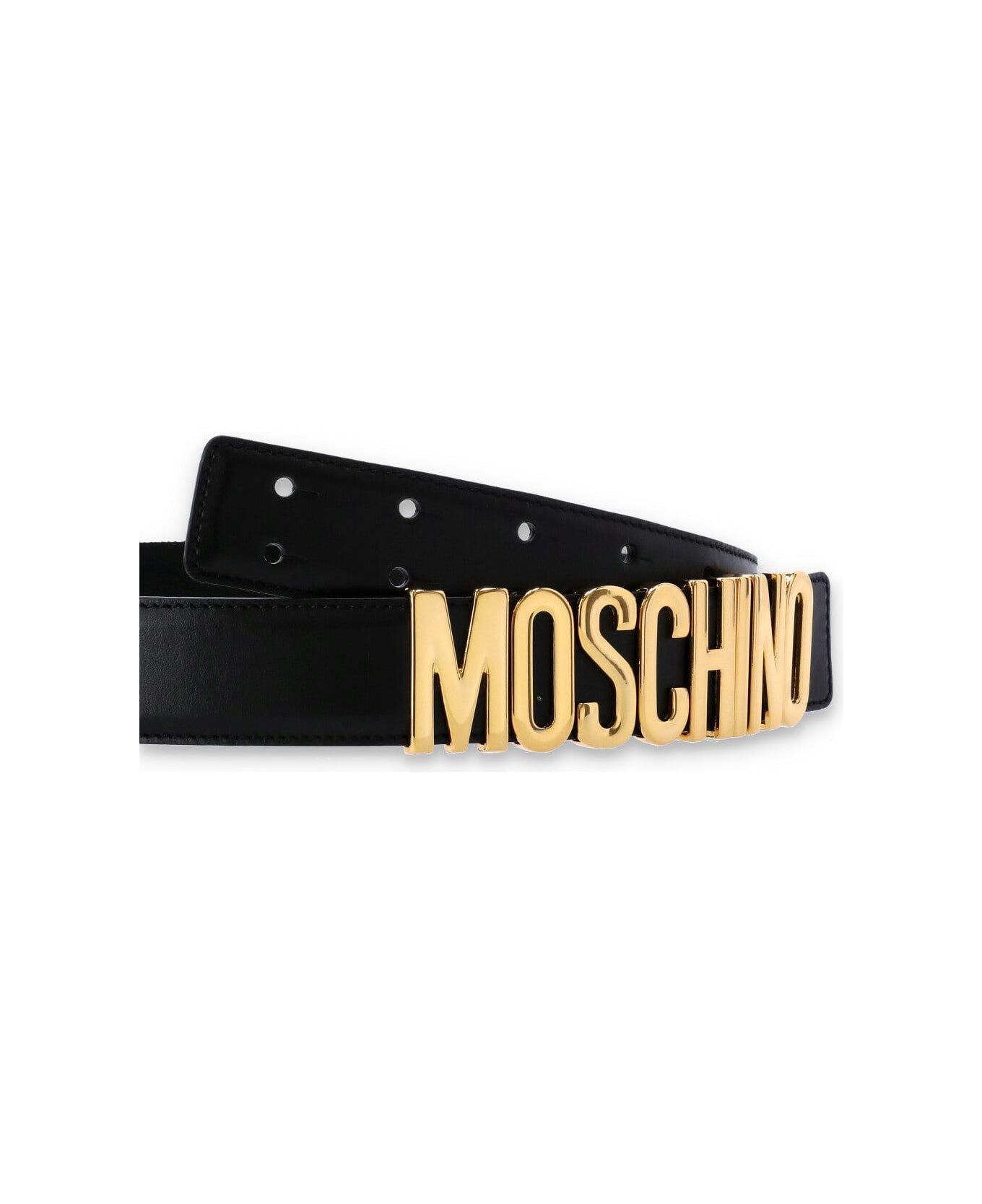 Moschino Logo Plaque Belt - Nero