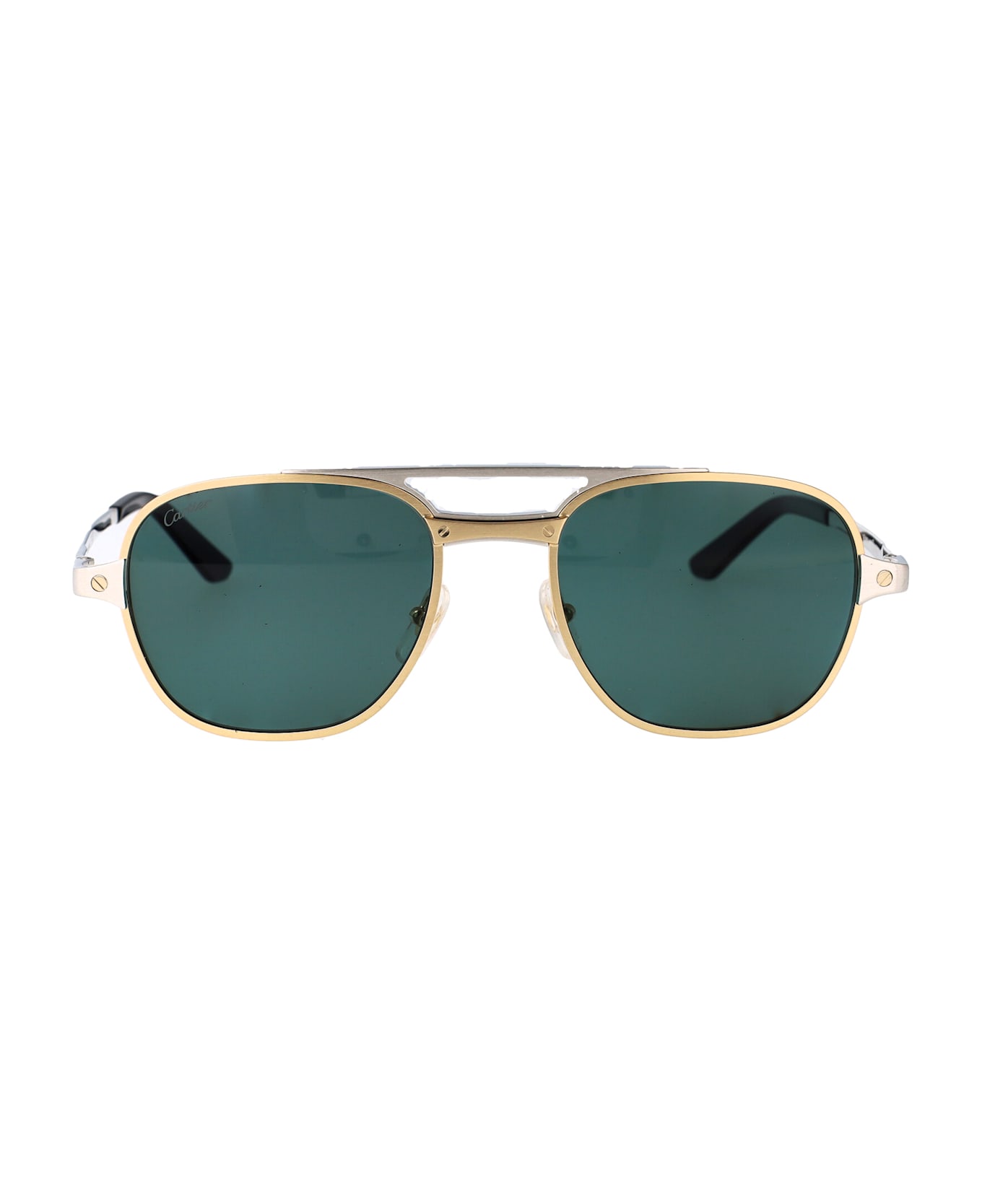 Cartier Eyewear Ct0477s Sunglasses - GOLD SILVER GREEN