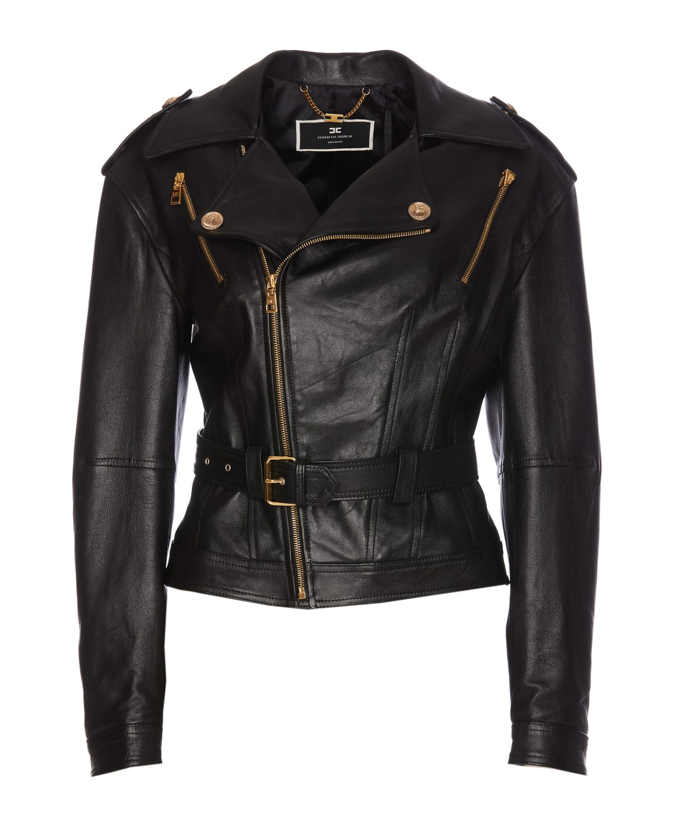 Elisabetta Franchi Leather Jacket - Black レザージャケット