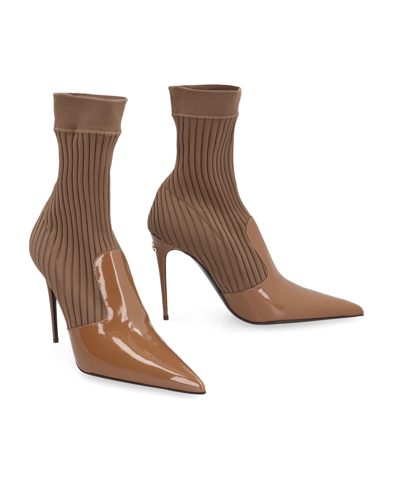 Dolce & Gabbana Sock Ankle Boots - Camel