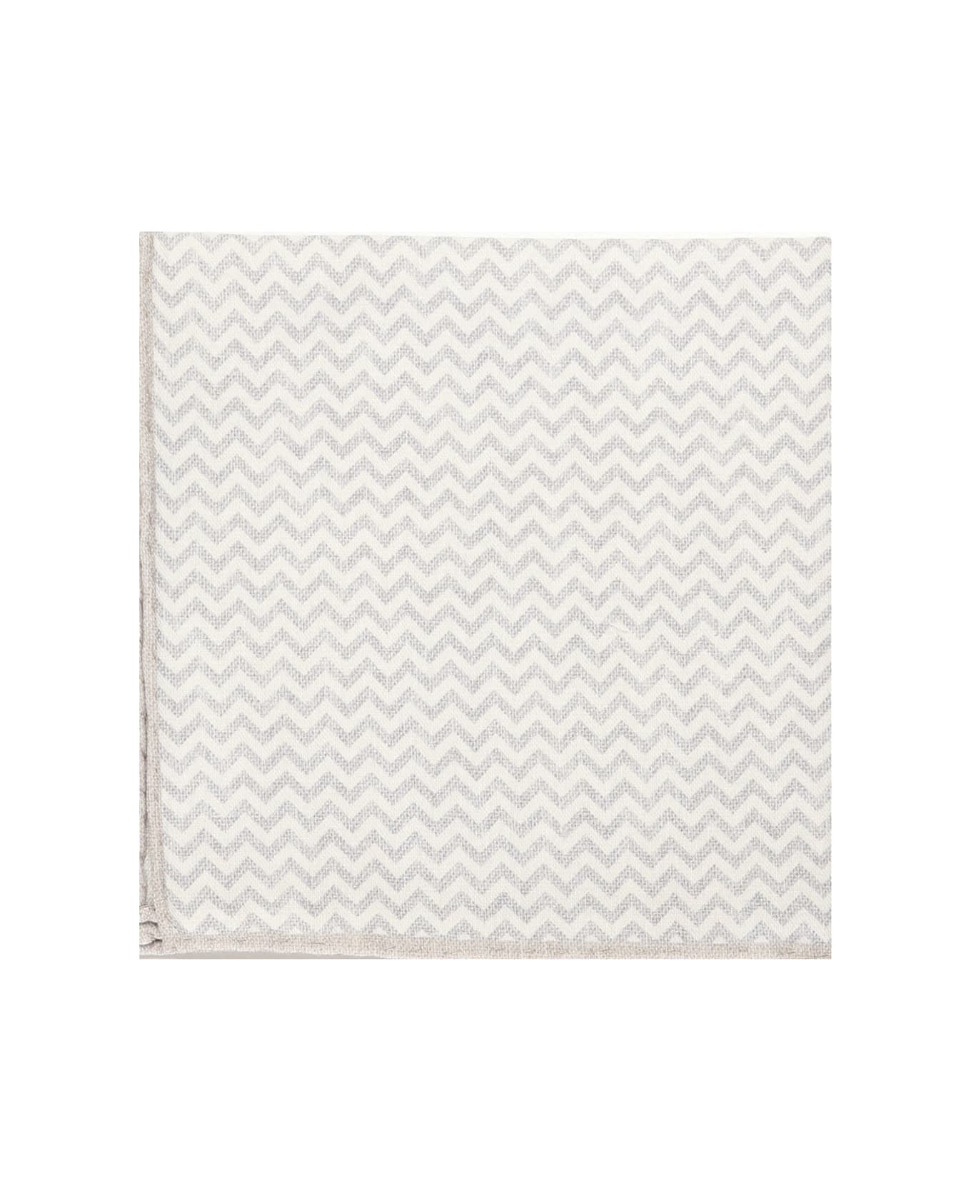 Eleventy Wool Scarf - WHITE, grey