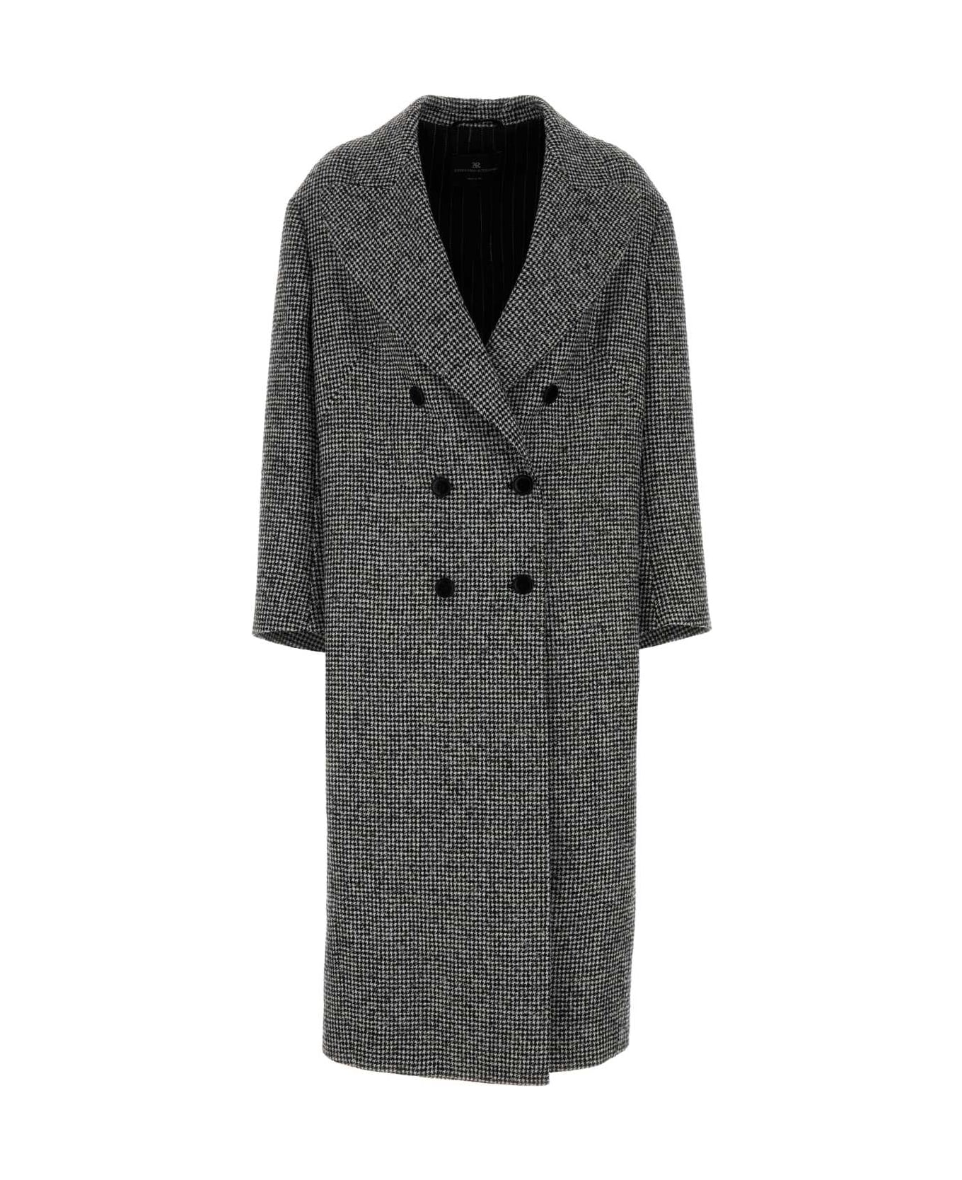 Ermanno Scervino Embroidered Wool Blend Coat - BIANCONERO