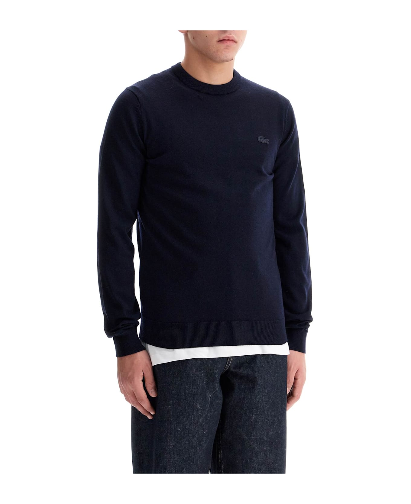 Lacoste Wool Crewneck Pullover - BLUE NAVY (Blue)