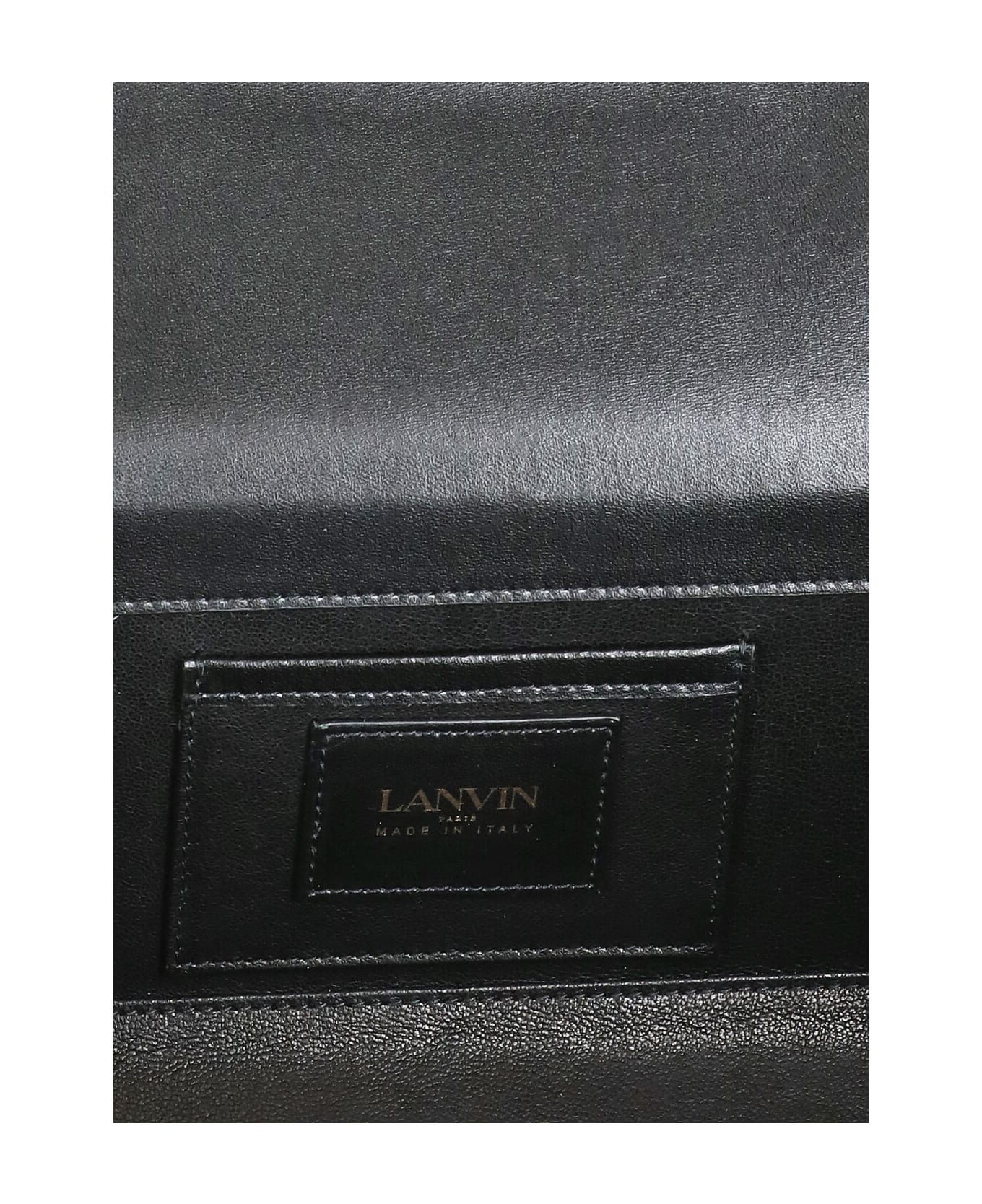 Lanvin Cat Pencil Bag In Black Leather - Black