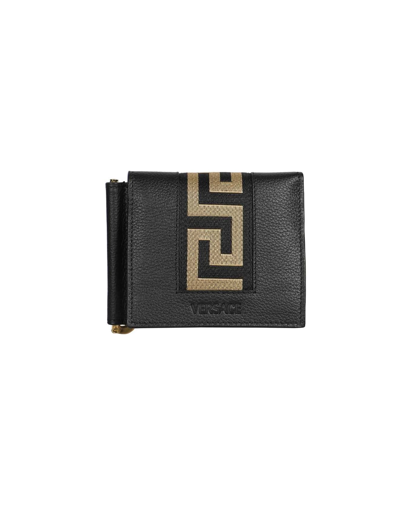 Versace Leather Flap-over Wallet - black