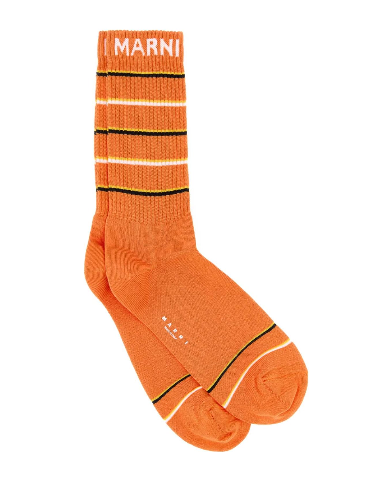 Marni Orange Cotton Blend Socks - NECTARINE