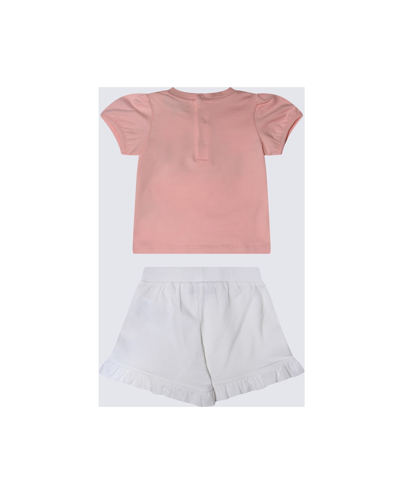 Moschino Pink And White Cotton Jumpsuits - SUGAR ROSE ニットウェア＆スウェットシャツ