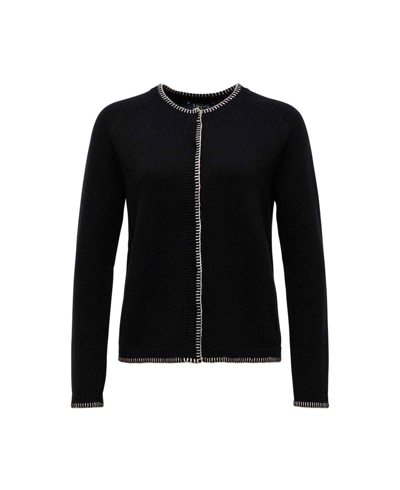 'S Max Mara Crewneck Long-sleeved Cardigan - Black