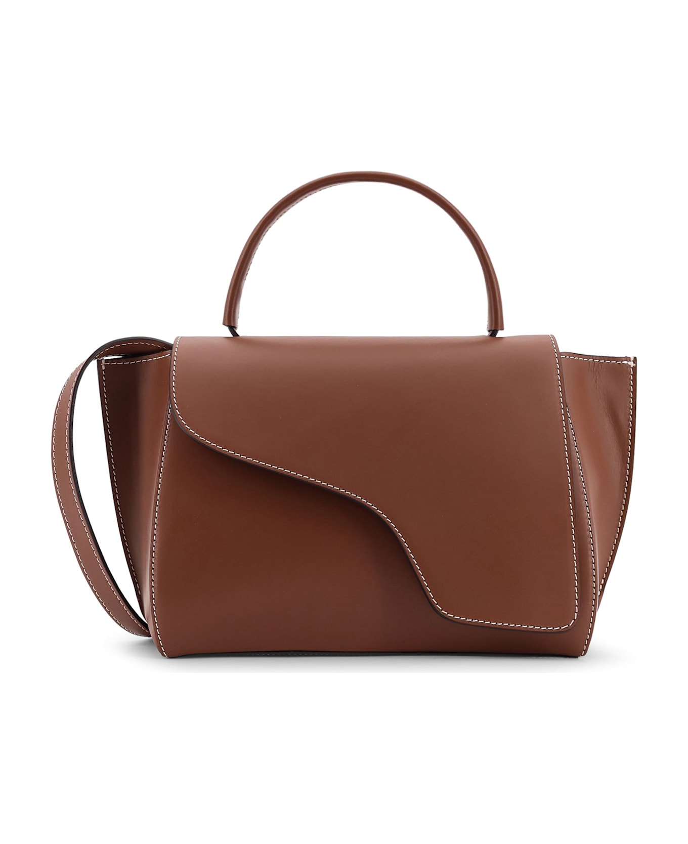ATP Atelier Arezzo Leather Shoulder Bag - Cannella Contrast Stitch