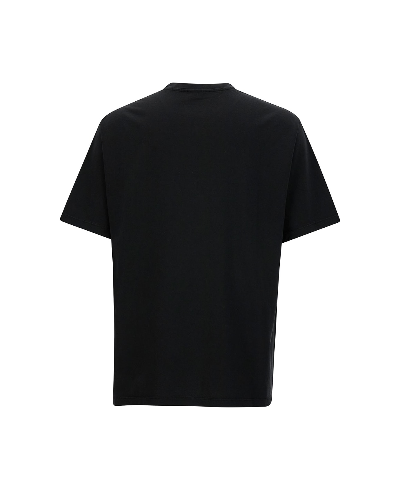 Balmain Black T-shirt With Western Graphic Print In Cotton Man - MultiColour