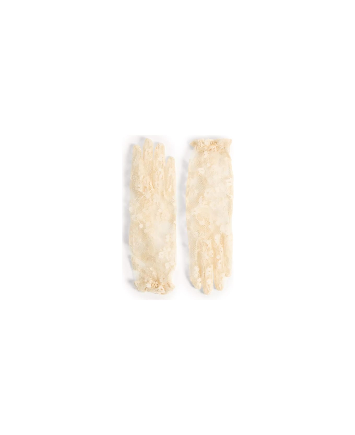 Valentino Garavani Gloves With Ruffles - IVORY