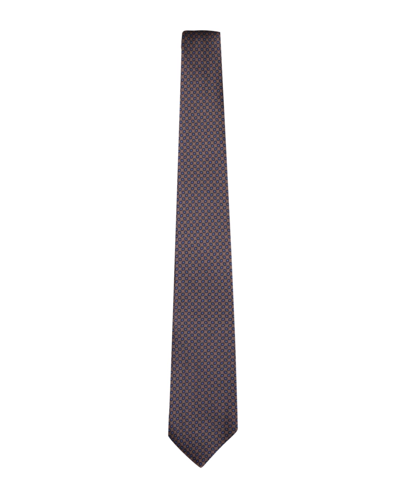 Canali Brown And Blue Tie 8cm - Blue