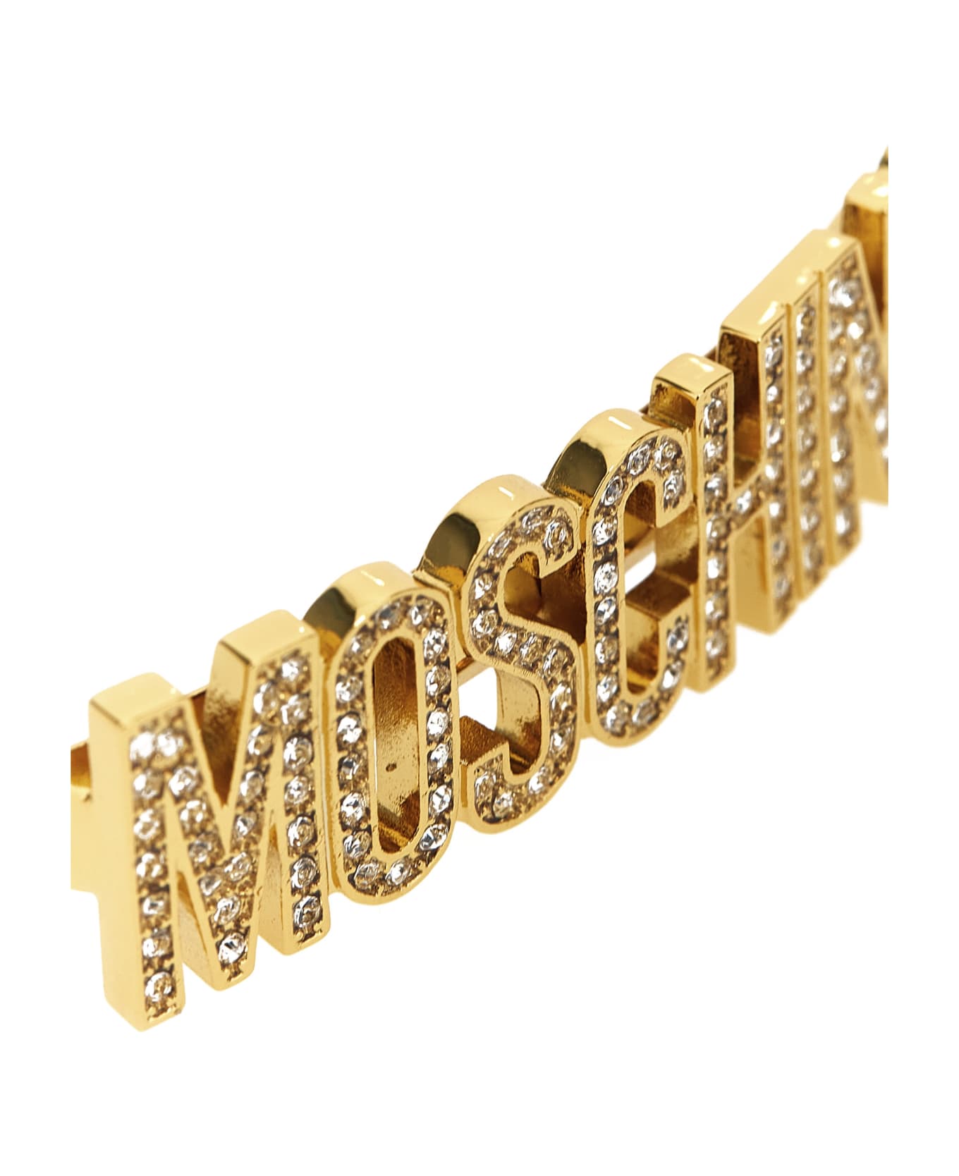 Moschino Logo Hairpin - Gold