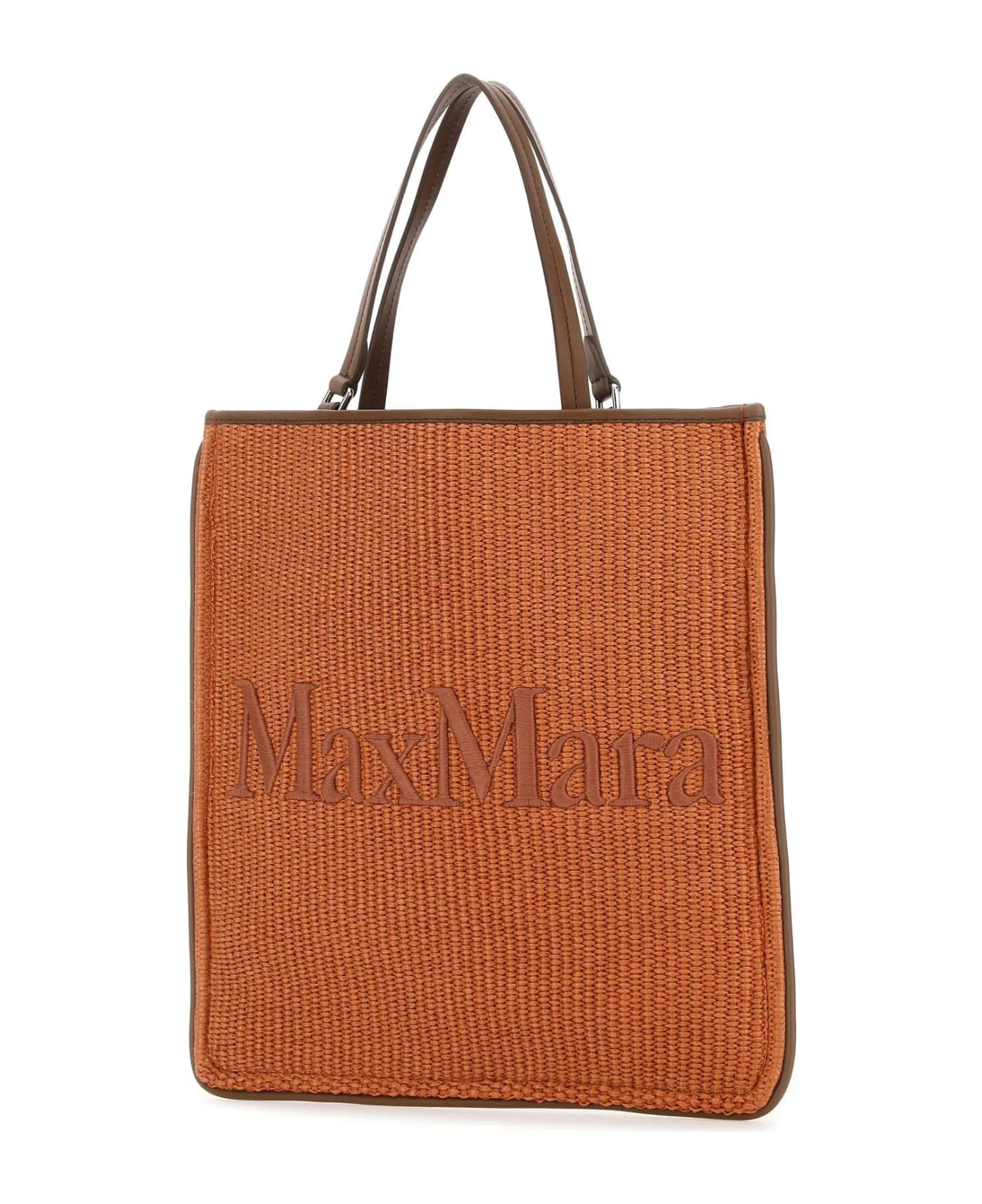 Max Mara Caramel Raffia Easybag Shopping Bag - 027