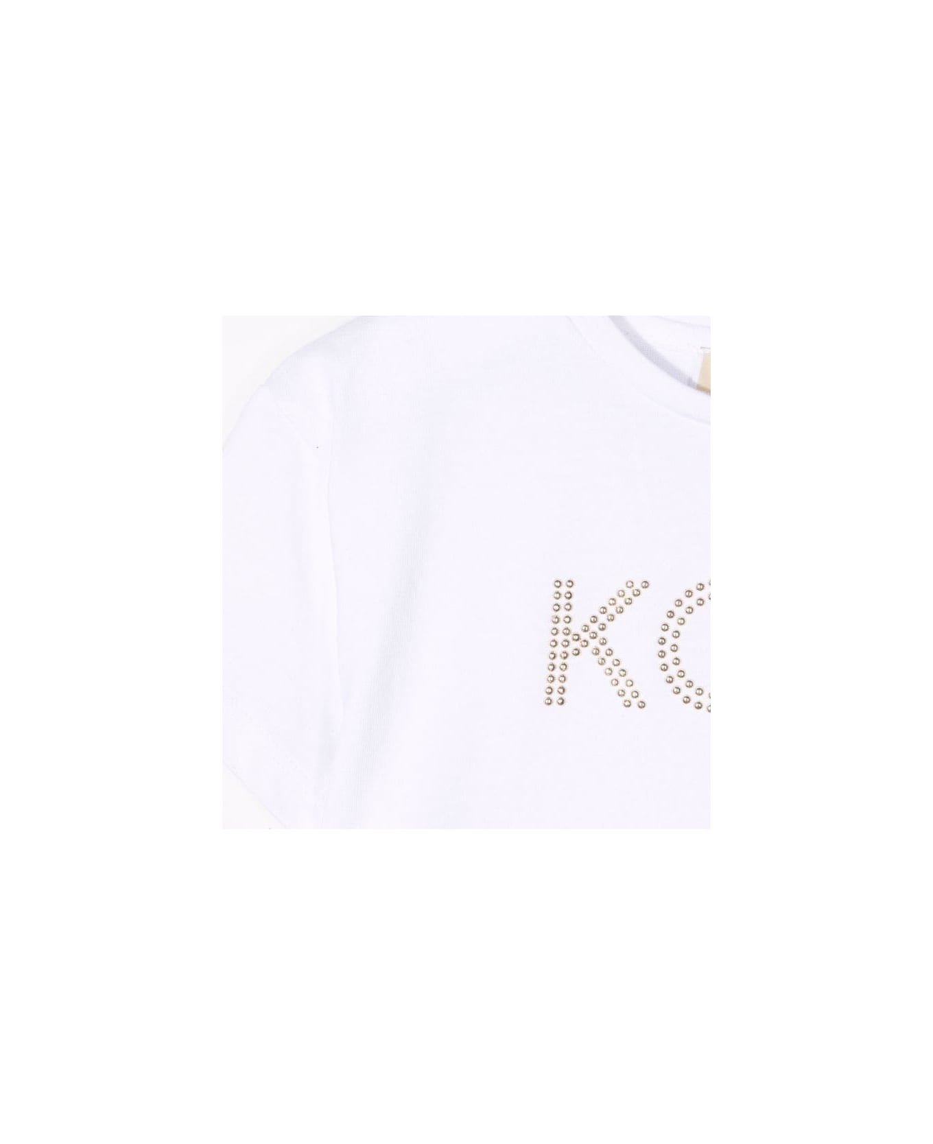 Michael Kors Cotton Stud-logo T-shirt - WHITE