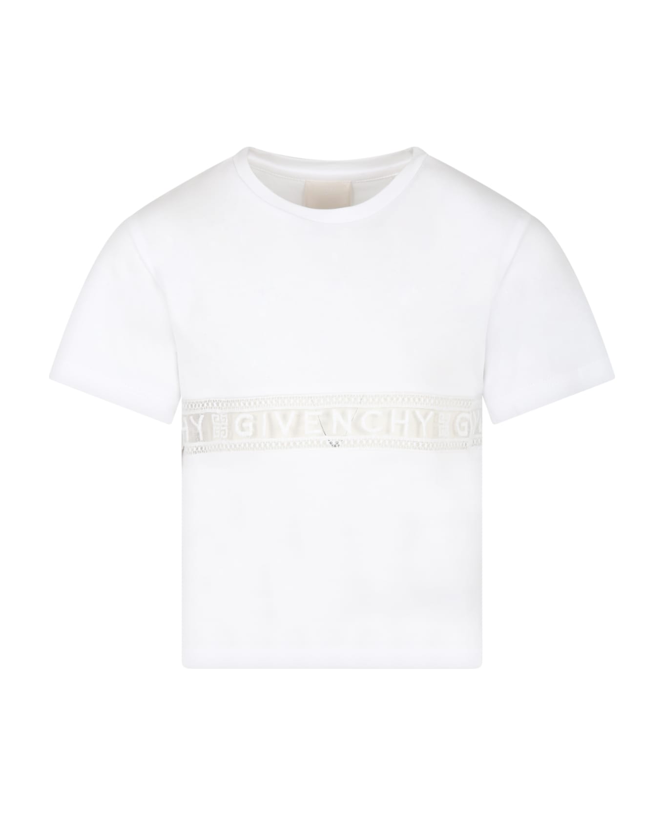 Givenchy White T-shirt For Girl With Logo - Bianco