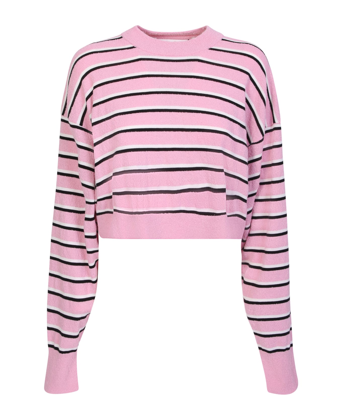 Palm Angels Stripes Cropped Pullover - Rosa