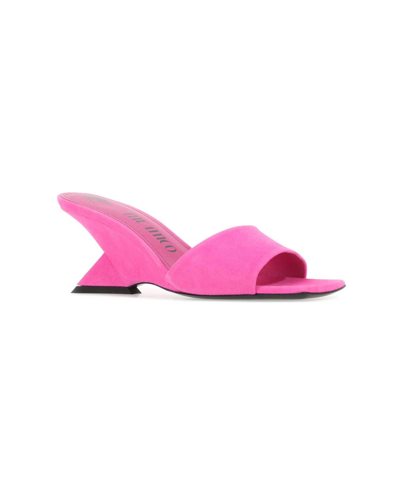 The Attico Fluo Pink Suede Cheope Mules - 168 サンダル