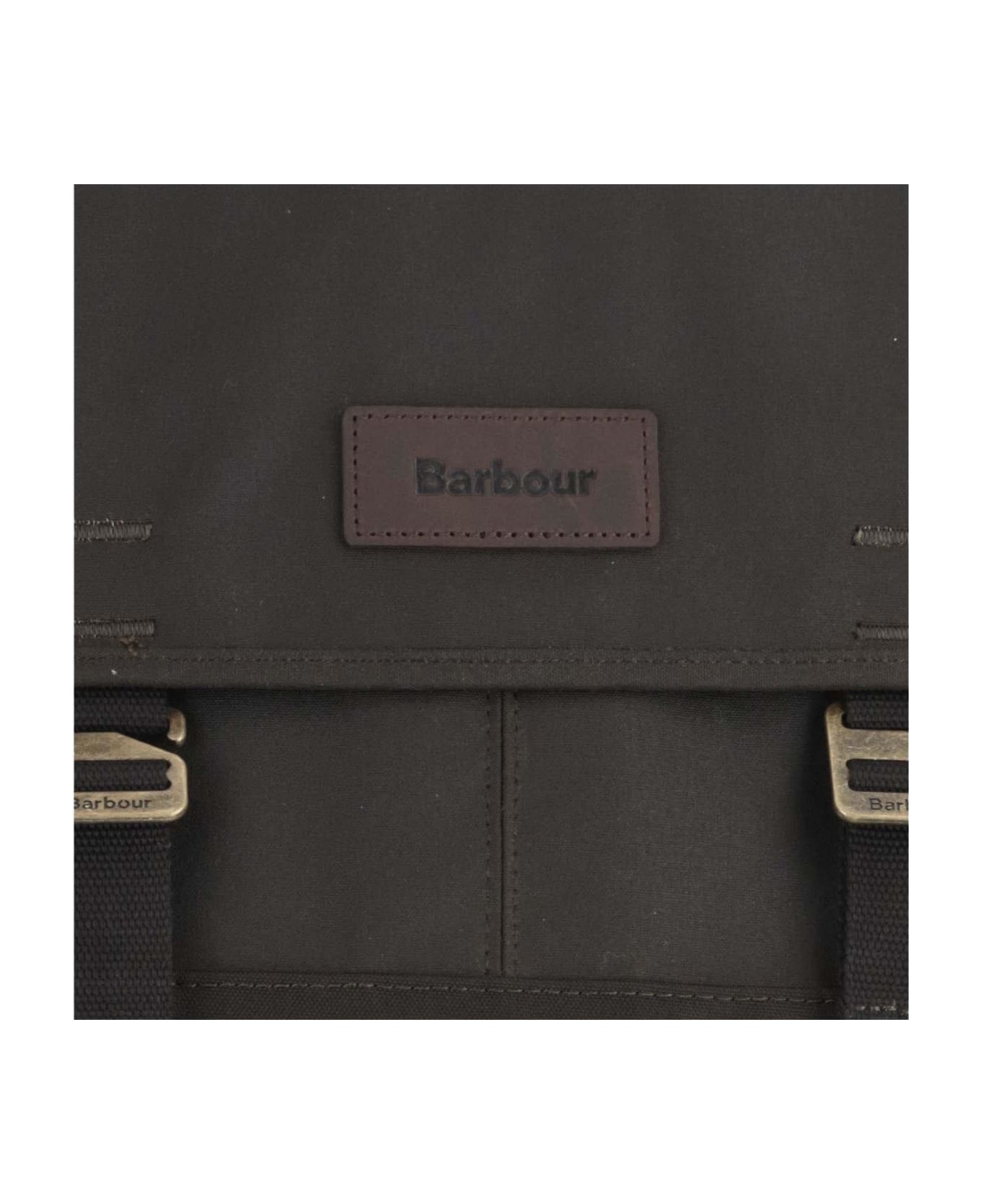 Barbour Logo Patch Foldover Top Shoulder Bag - GREEN