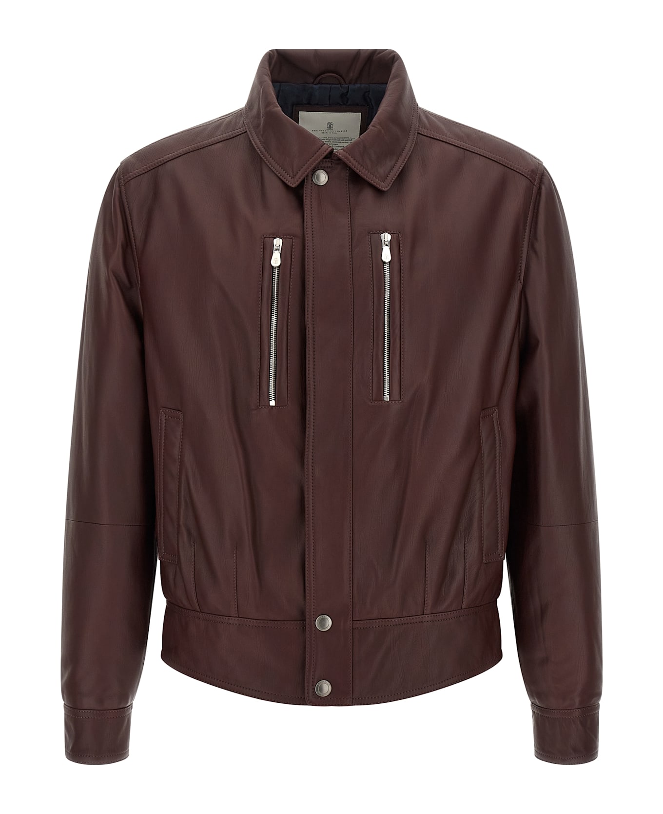 Brunello Cucinelli Biker Nappa Texture - BROWN