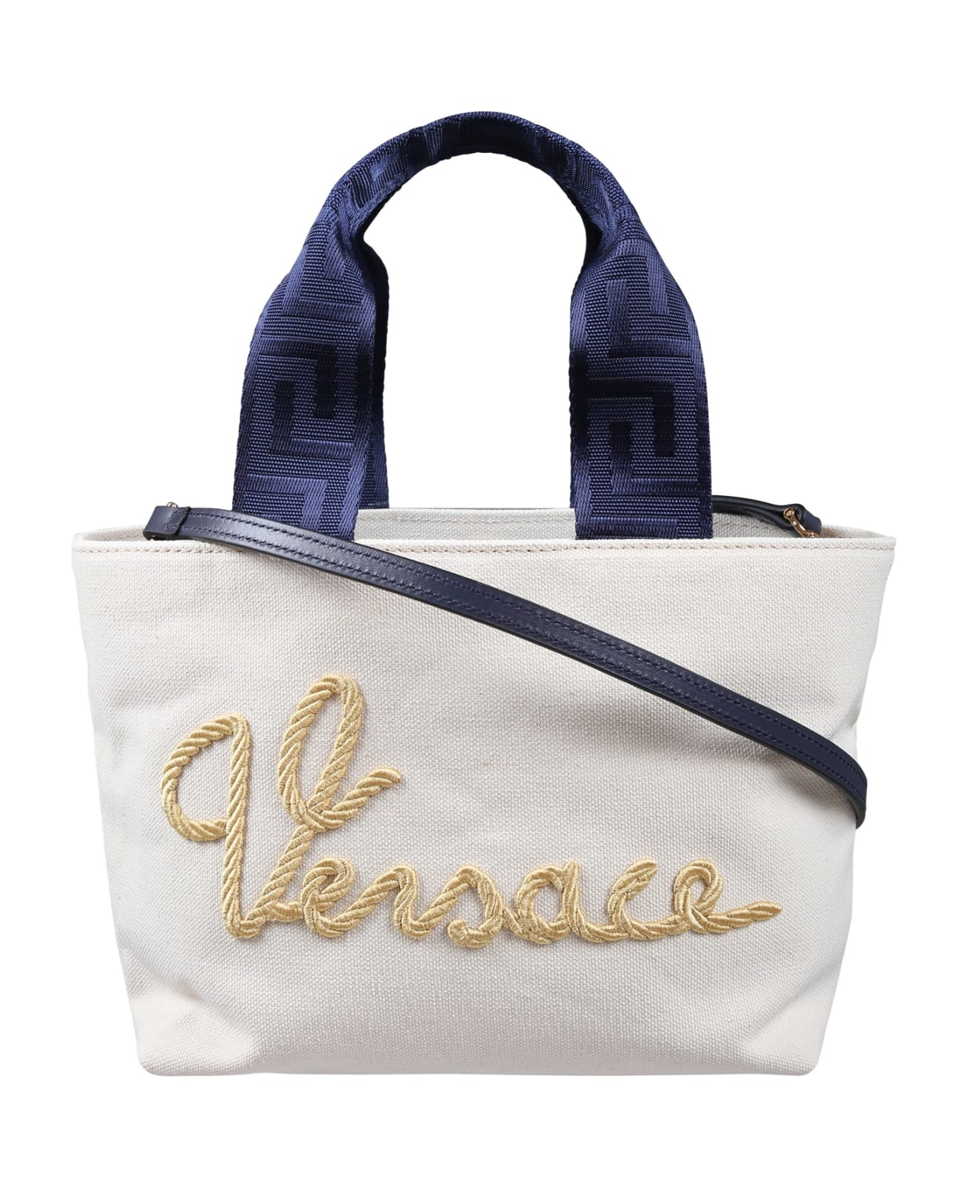 Versace Ivoy Bag For Girl With Logo - Ivory