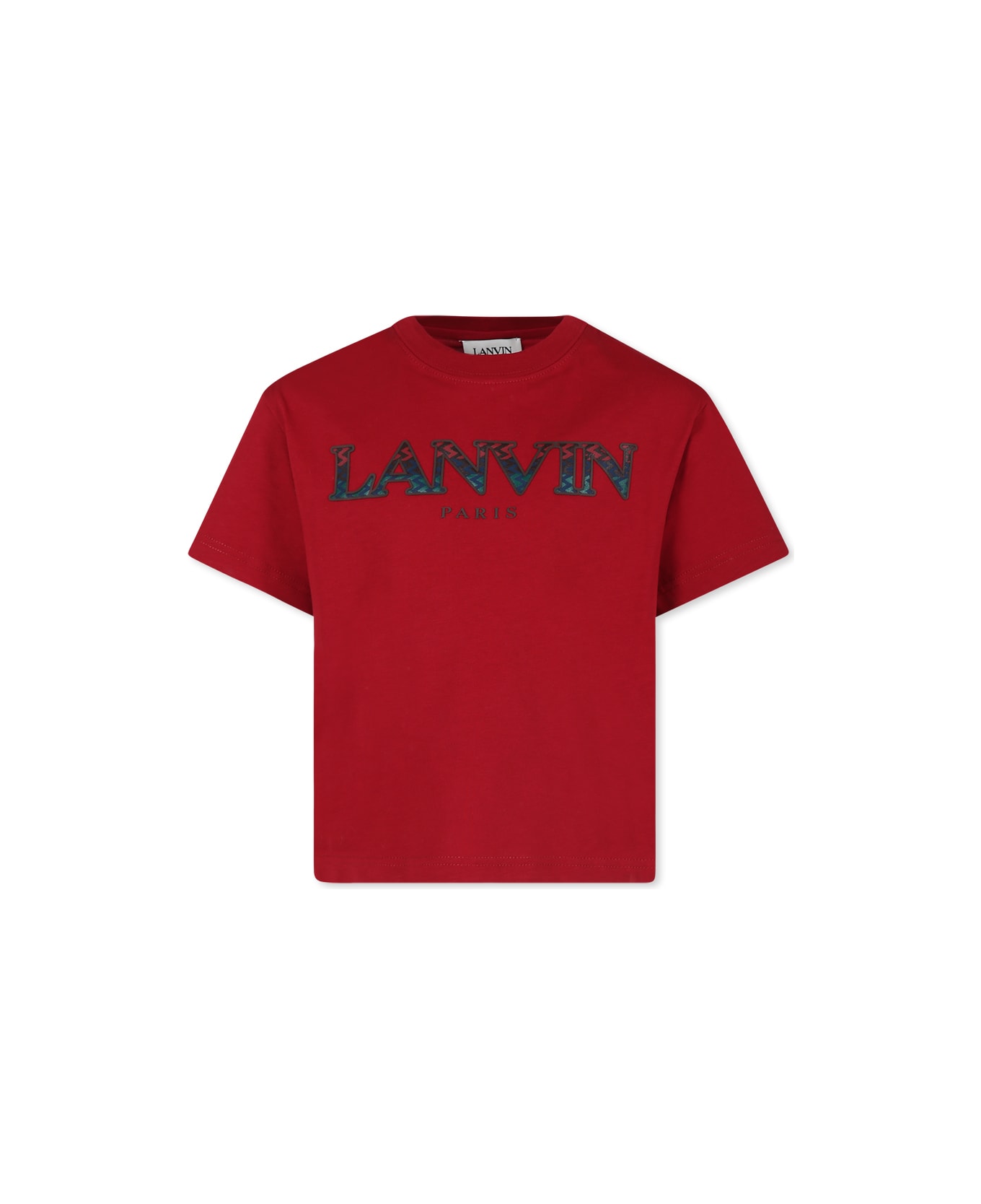 Lanvin Red T-shirt For Boy With Logo - Rosso