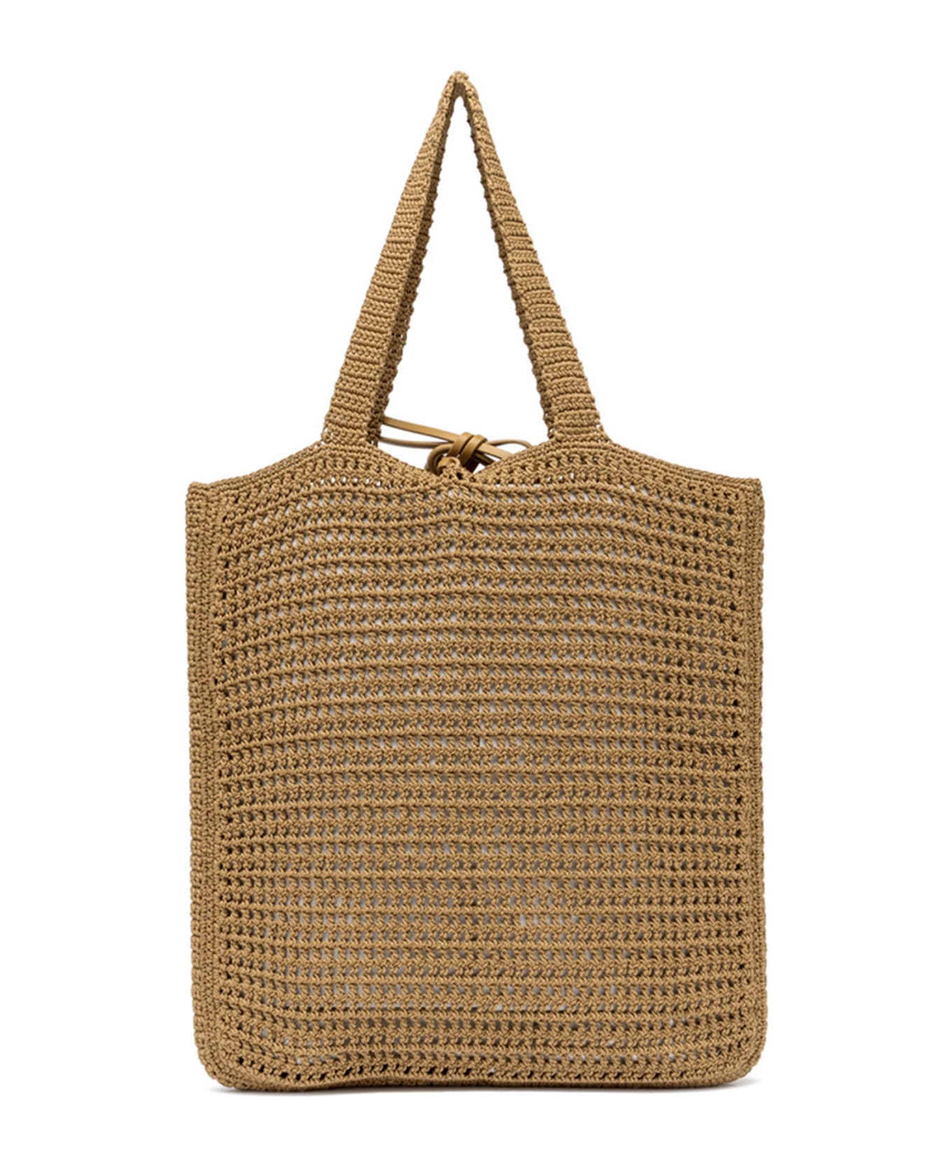 Gianni Chiarini Vittoria Camel Shopping Bag In Crochet Fabric - CAMEL