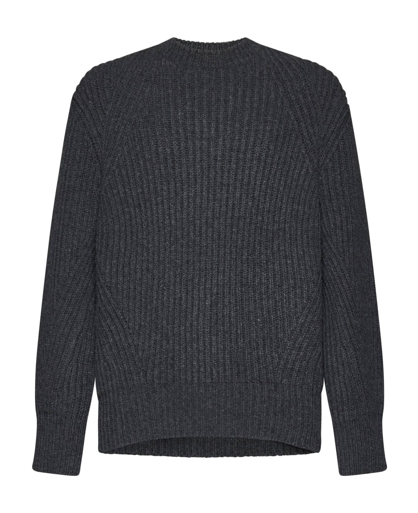 Alexander McQueen Crewneck Rib Knit Sweater - Charcoal