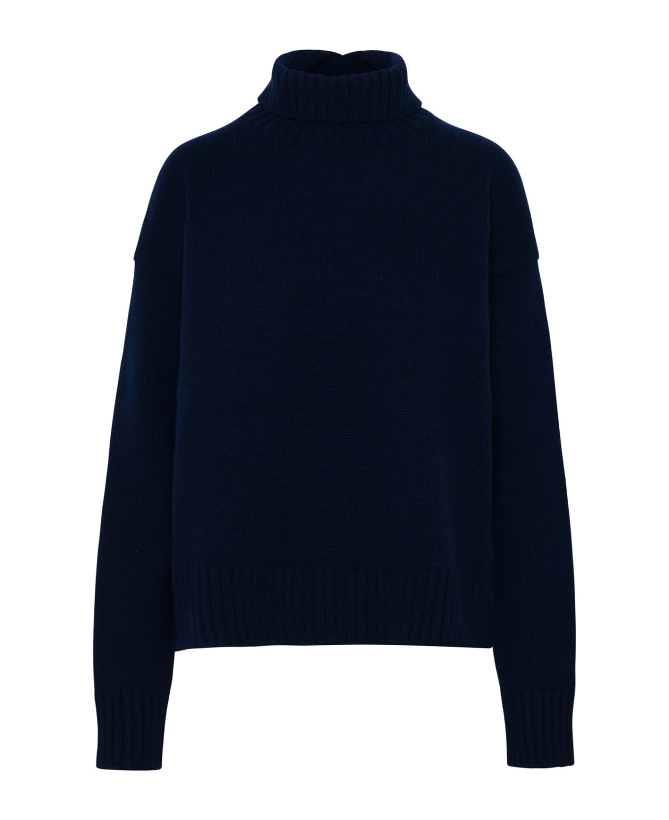 Jil Sander Sweater In Navy Cashmere Blend - Blue