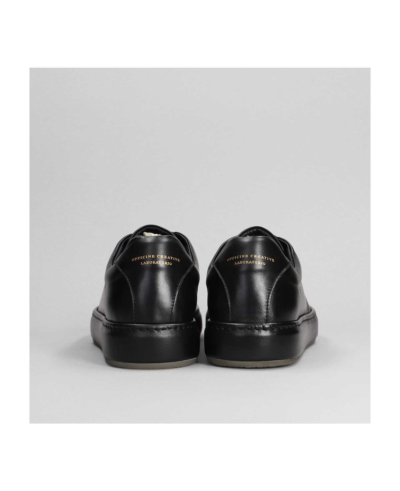 Officine Creative Covered 001 Sneakers In Black Leather - black