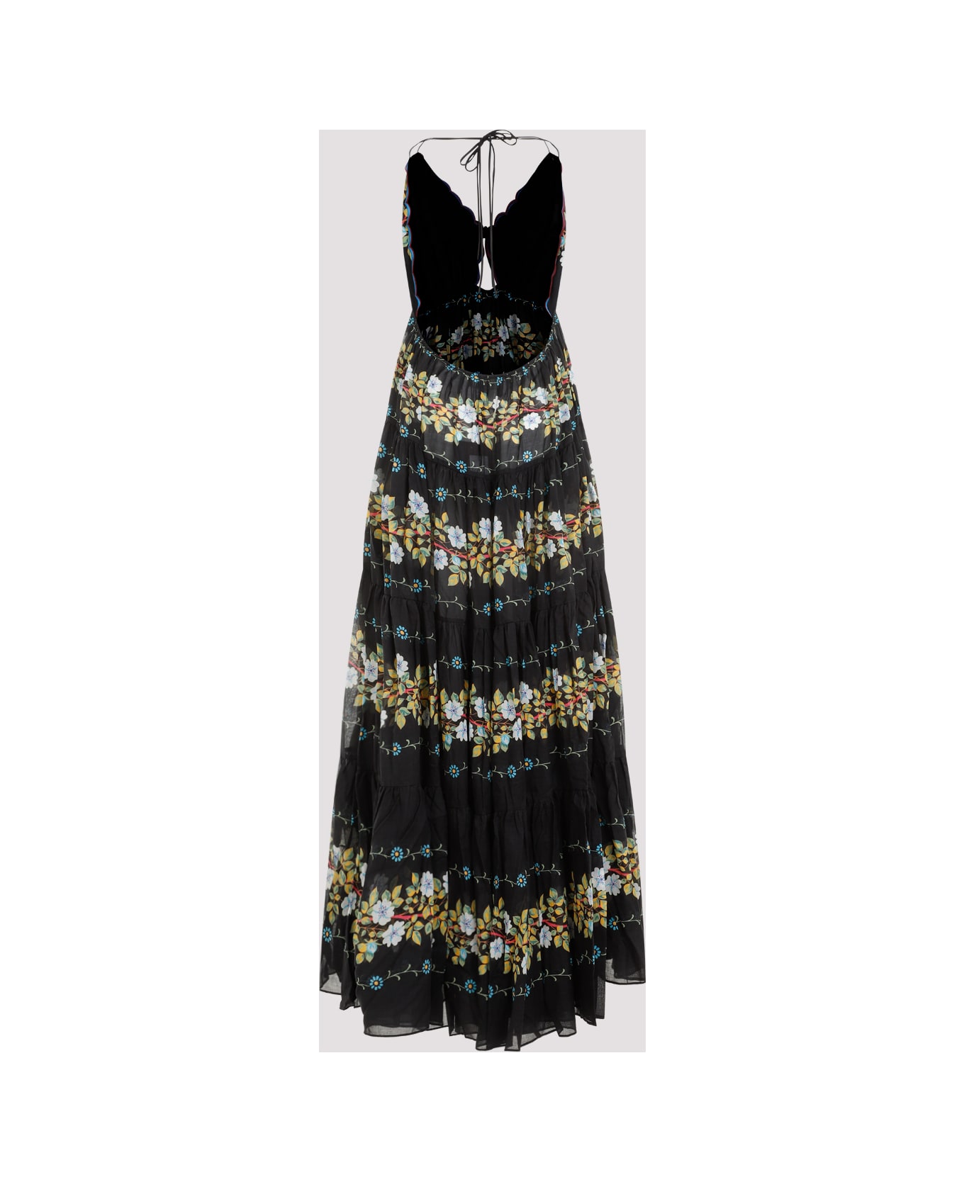 Etro Cotton Long Dress - Stampa Fdo Nero