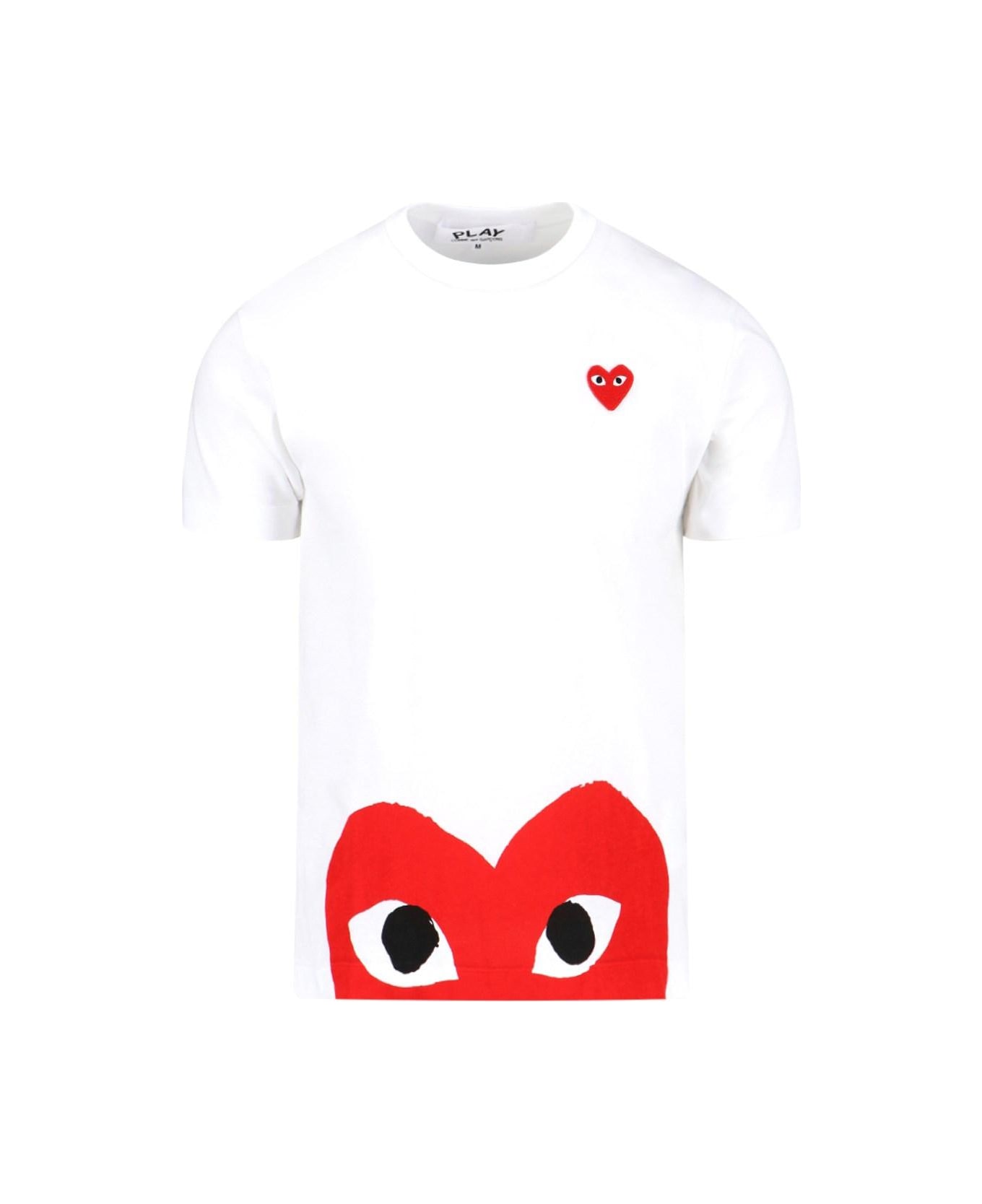 Comme des Garçons Play Heart Print T-shirt - White シャツ