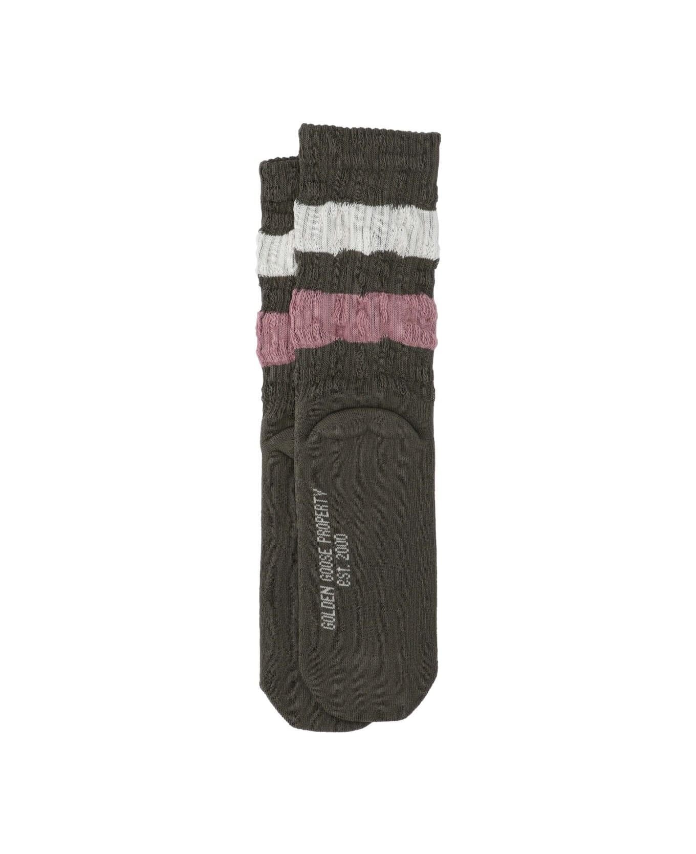 Golden Goose Striped Detail Socks - Kalamata/ Multicolor 靴下＆タイツ