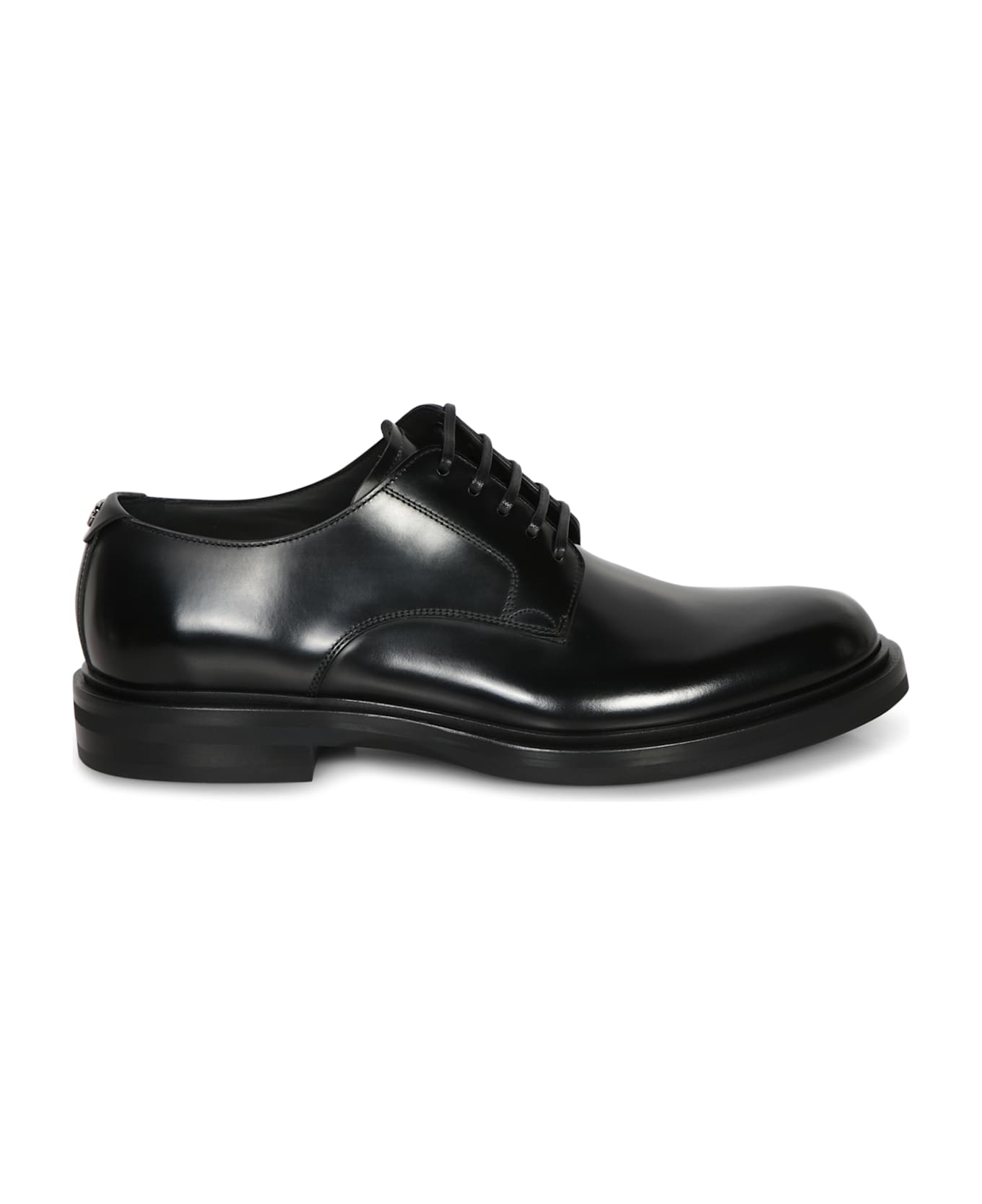 Dolce & Gabbana Black Leather Elegant Shoes - Black ローファー＆デッキシューズ