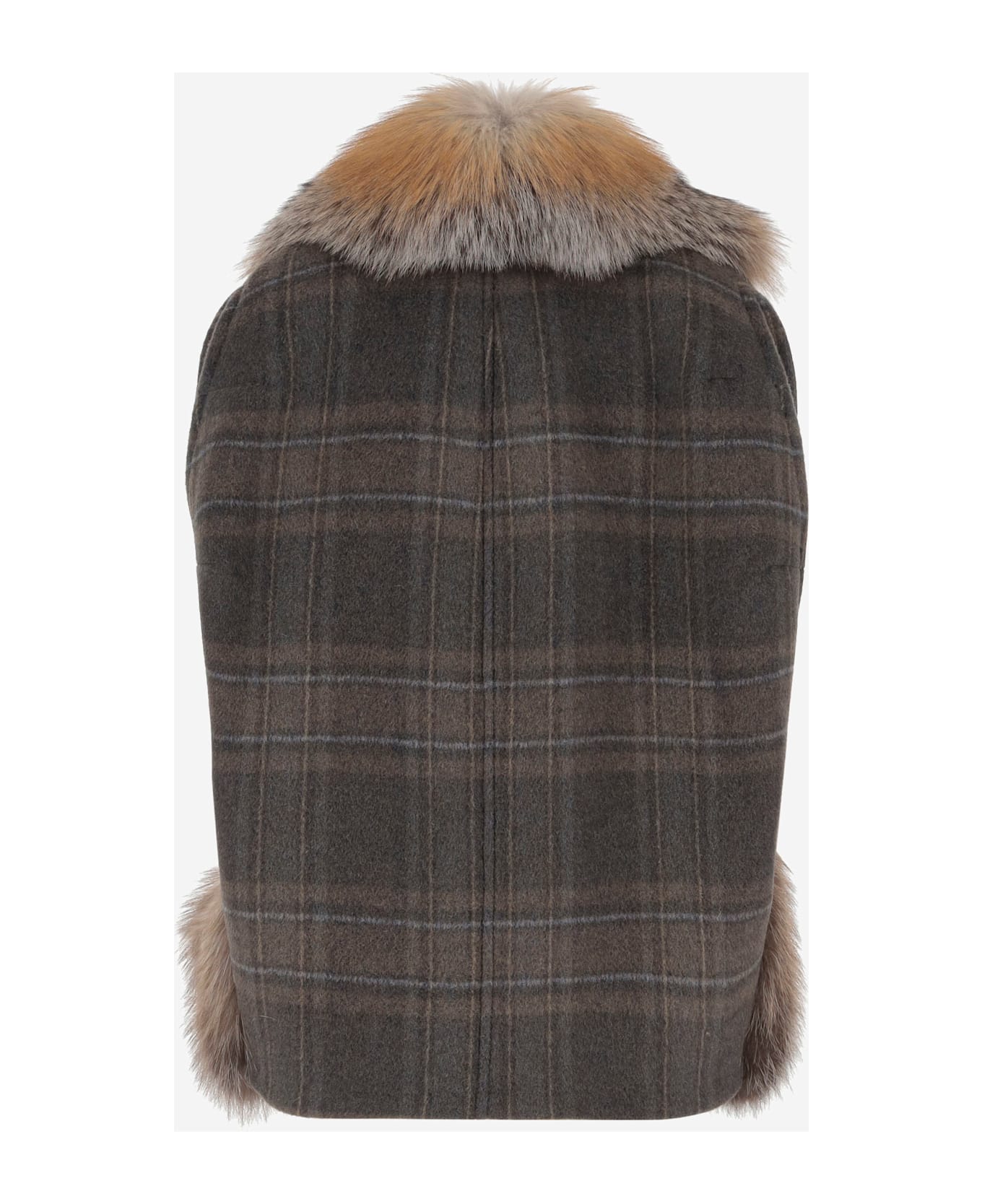 Blancha Alpaca And Wool Blend Vest With Fur - Red