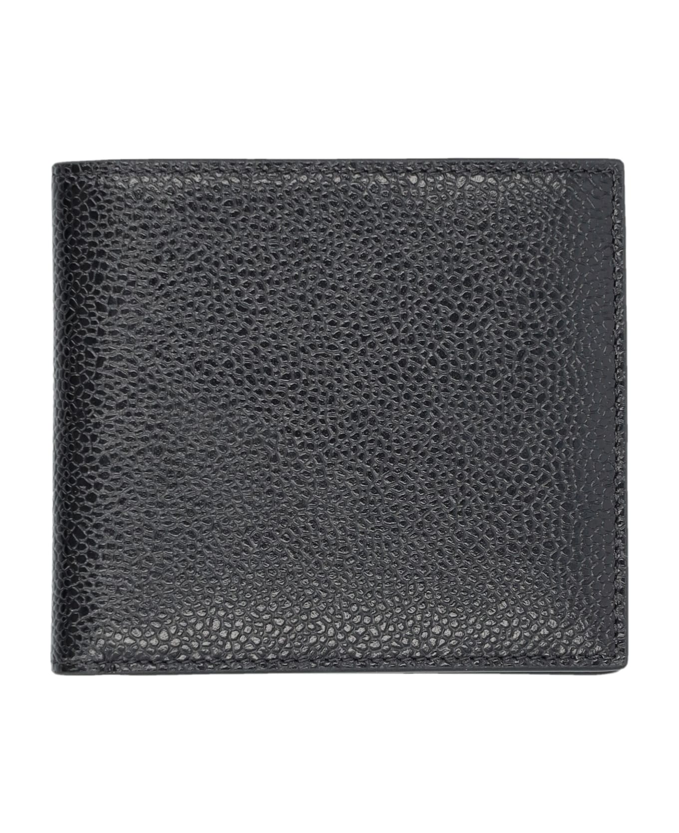 Thom Browne Billfold In Pebble Grain Leather - BLACK 財布