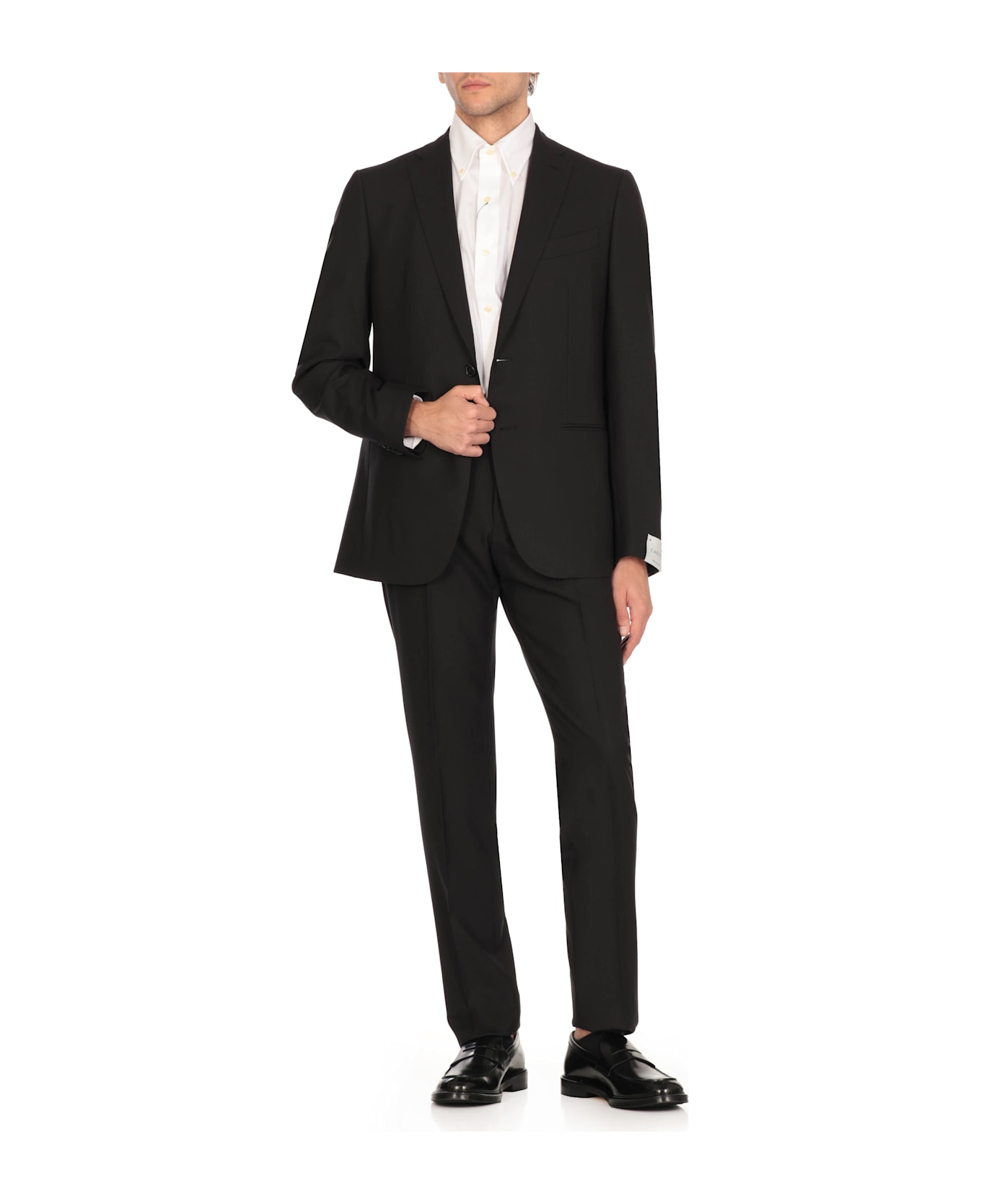 Caruso Wool Suit - Black