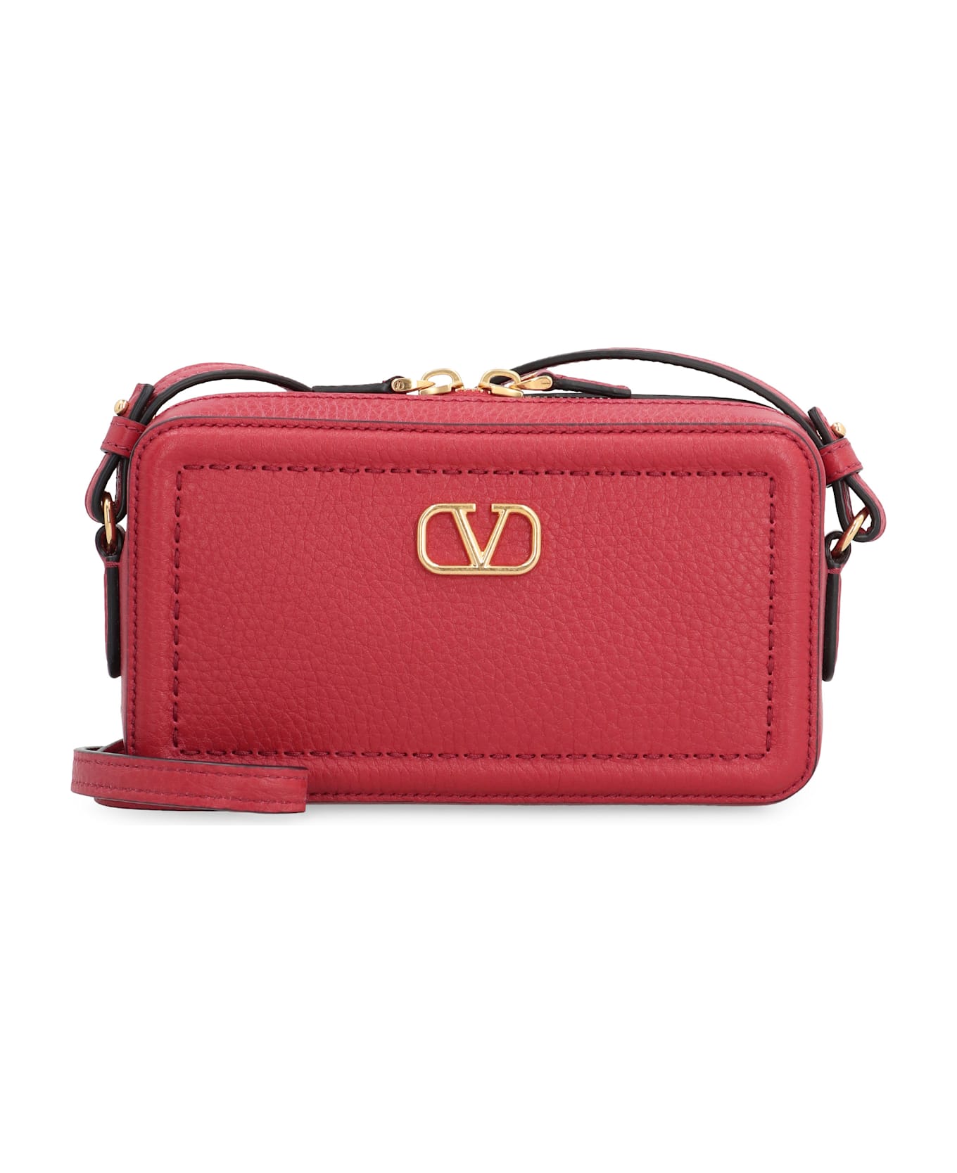 Valentino Garavani Alltime Leather Mini Crossbody Bag - red